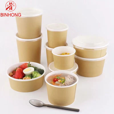 রাউন্ড ক্রাফ্ট পেপার 32oz ইকো টেকওয়ে পাত্রে