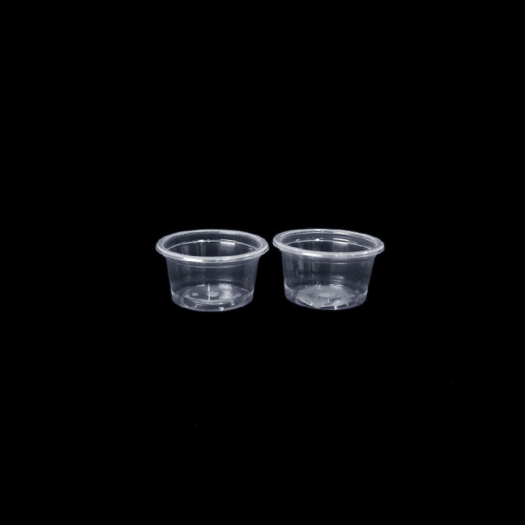 চাটনি সফেলের জন্য প্লাস্টিক ক্লিয়ার সস কাপ OEM ODM নিষ্পত্তিযোগ্য কালো লিক প্রতিরোধী