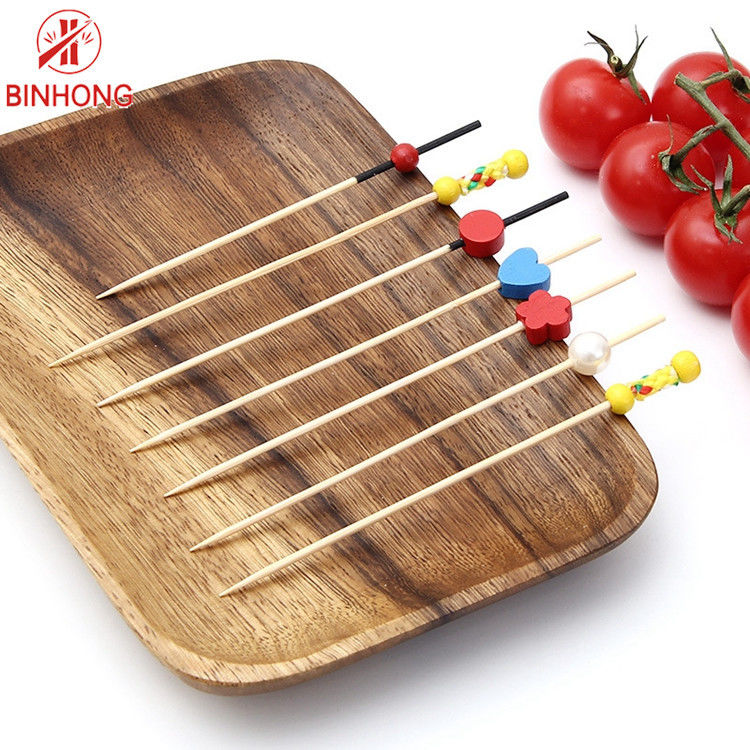 নিষ্পত্তিযোগ্য রঙিন ফুল 12CM টুথপিকস বিড করা