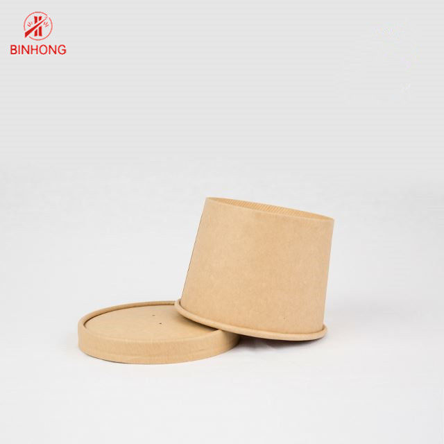 Coাকনা সহ পরিবেশবান্ধব 16oz ডিসপোজেবল কাগজ পাত্রে