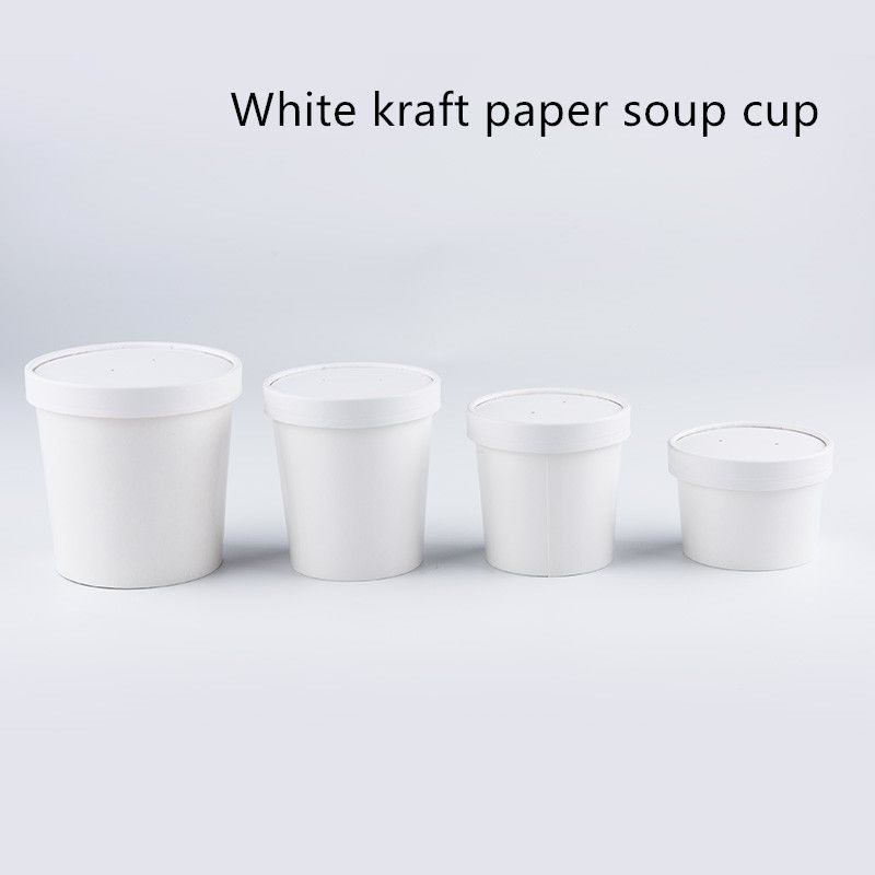 12oz 16oz 320gsm হোয়াইট ক্রাফ্ট পেপার ইকো টেকওয়ে কনটেইনার