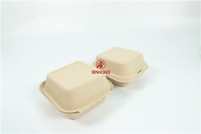 Clamshell Biodegradable Take Away বক্স টেকসই ফাস্ট ফুড প্যাকেজিং