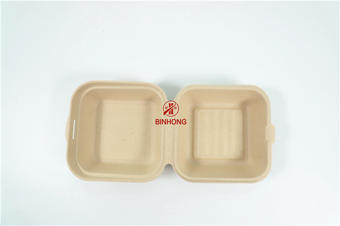 Clamshell Biodegradable Take Away বক্স টেকসই ফাস্ট ফুড প্যাকেজিং